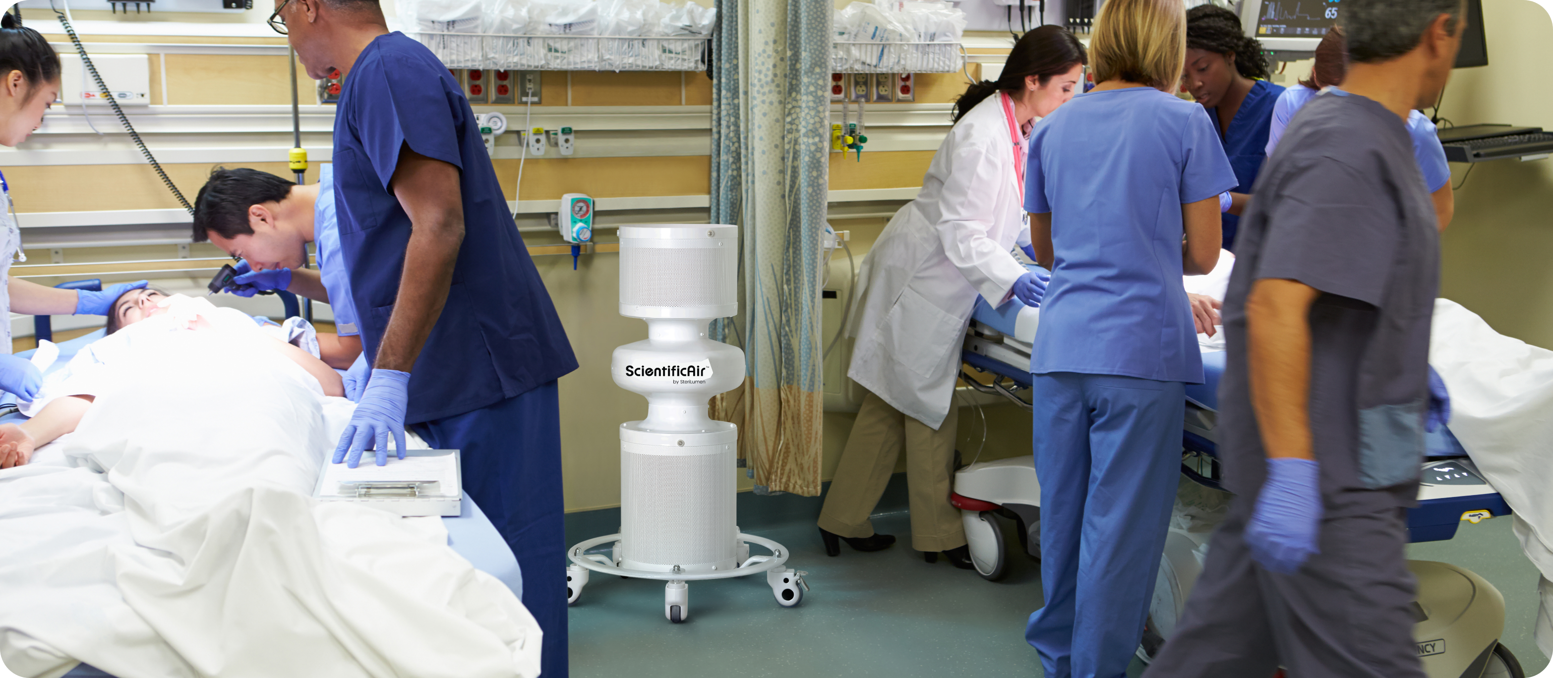 scientific air sanitizer uv light hepa filter hospital image